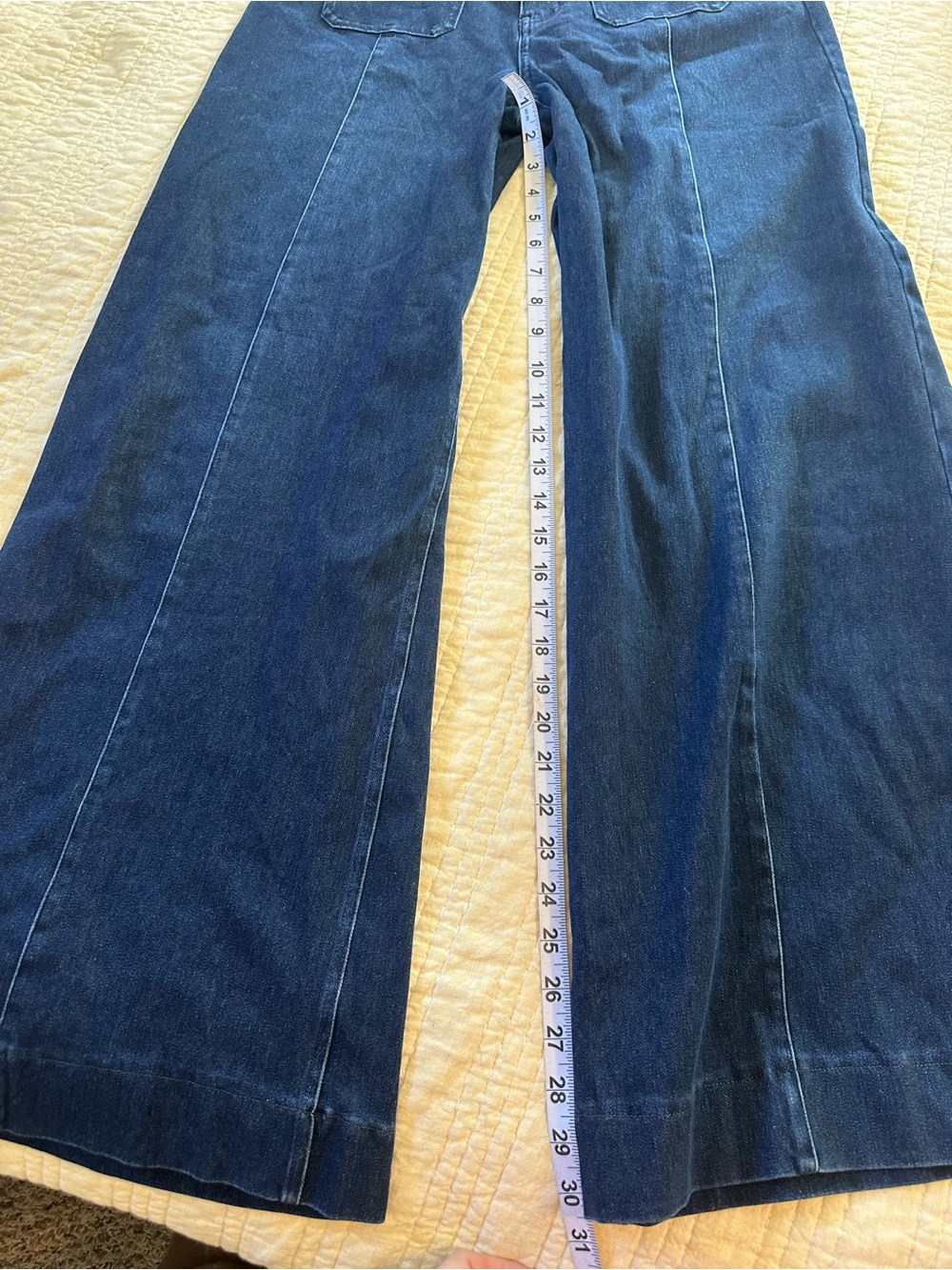 HALARA Dark Indigo Wide-Leg Women's Jeans NWT Medium long Tall - Picture 3 of 5